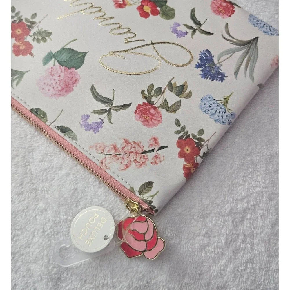 Corrine Haig Designs Grandma Floral Deluxe Pouch Cosmetic Bag Rose Charm